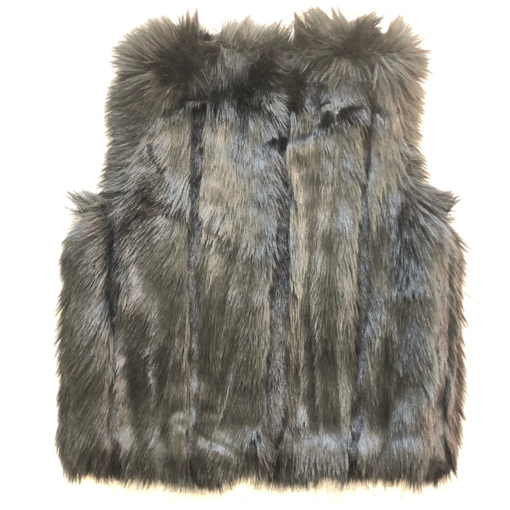TopShop Black Faux Fur Vest - Picture 4 of 5